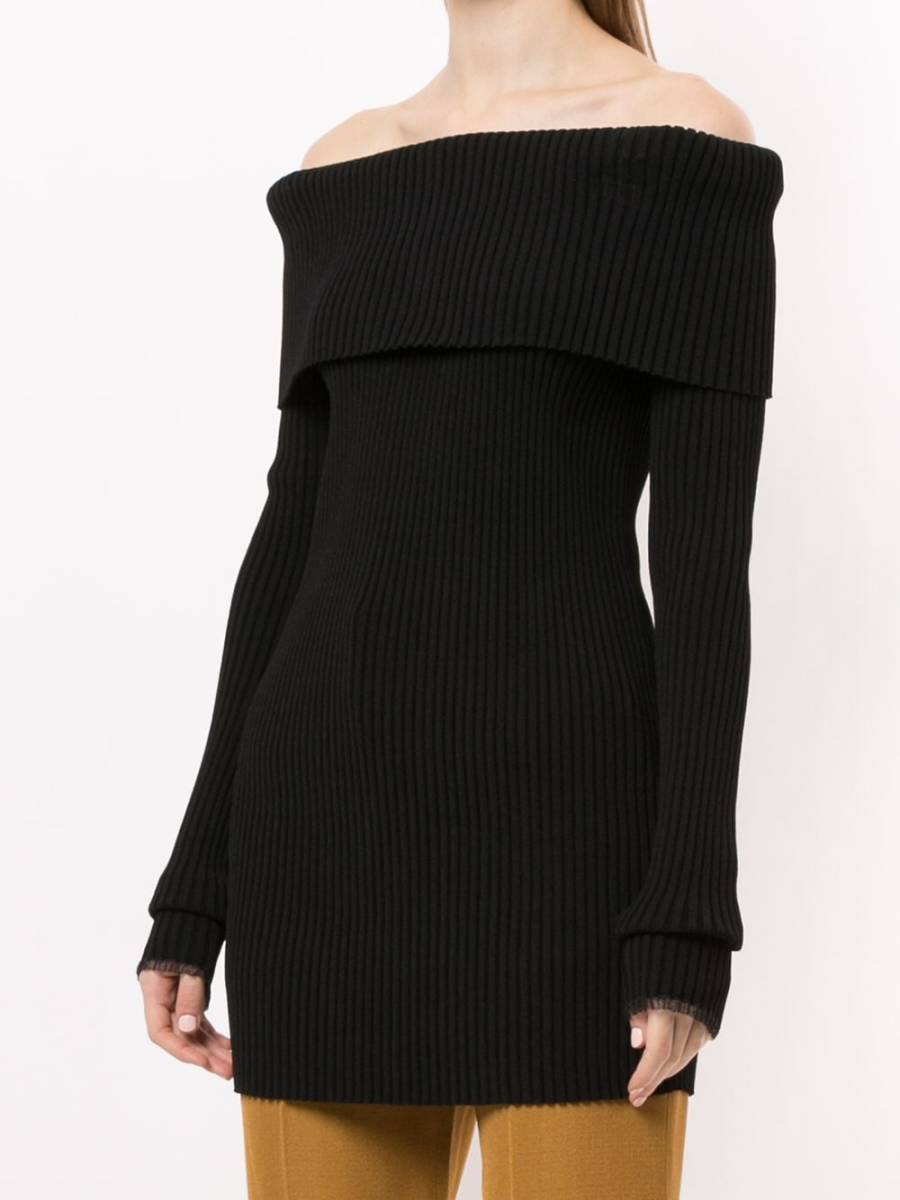 期間限定特別価格 Proenza Schoulerプロエンザスクーラー オフショルダーニット リブ編み ブラック XS 定価¥217000 Sサイズ 期間限定特別価格 Proenza Schoulerプロエンザスクーラー オフショルダーニット リブ編み ブラック XS 定価¥217000 Sサイズ