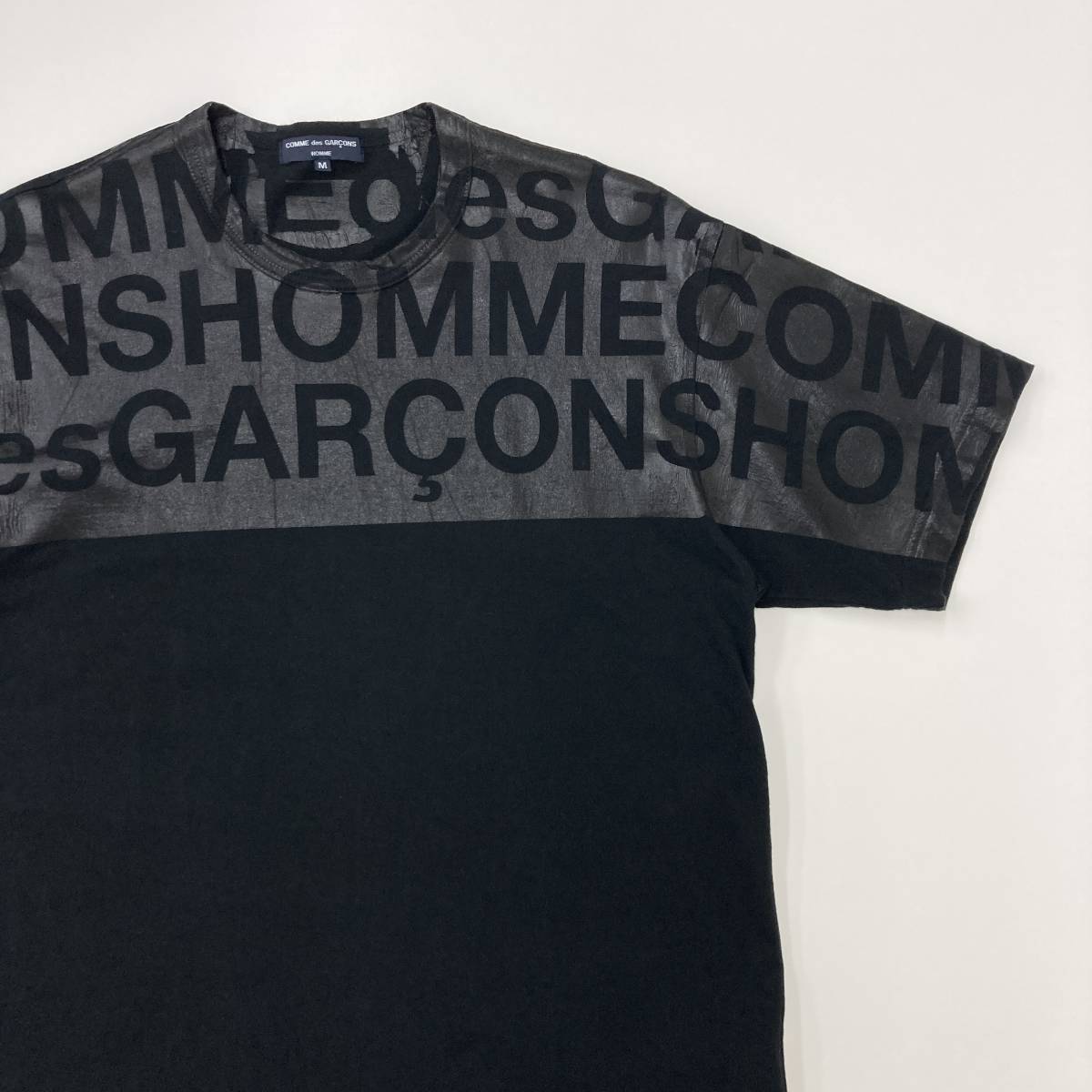 AD2004 COMME des GARCONS HOMME ロゴ Tシャツ ブラック 黒 Mサイズ コムデギャルソンオム 半袖 カットソー archive 2060332_画像3