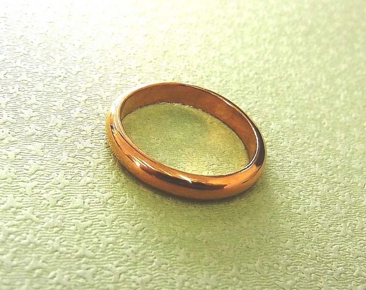 ☆リング 甲丸リング K24 純金 14号 5.8g 無地 指輪 #14 幅約3.3mm 厚