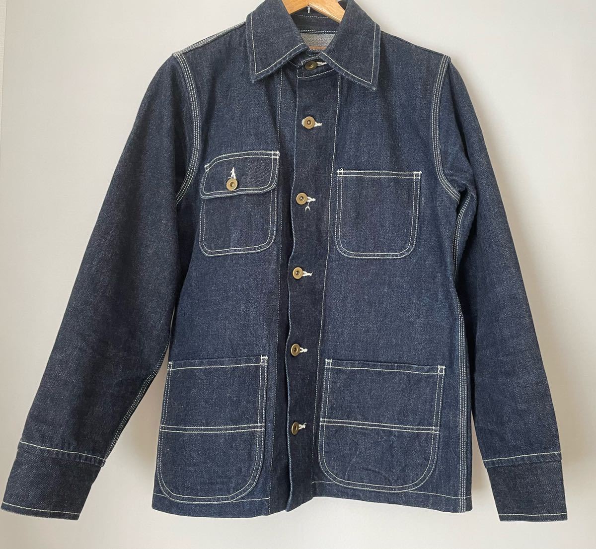 【中古美品】SUNNY＆CO Lot.1205 DENIM COVERALL デニムカバーオール インディゴ サイズS 岡山デニム14oz.使用 定価24,200円　日本製_画像1