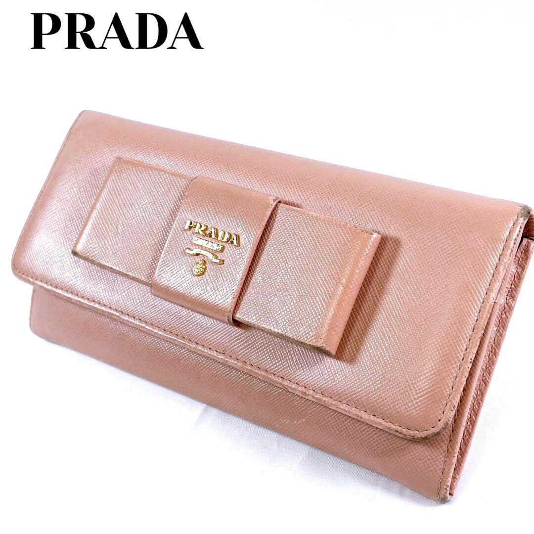 安心 保証 プラダ PRADA ピンク リボン 長財布 - 通販 - www