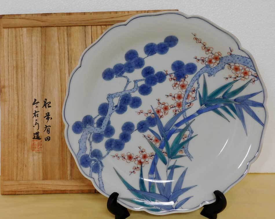 R0161 色鍋島一二代今泉今右衛門 真作保証