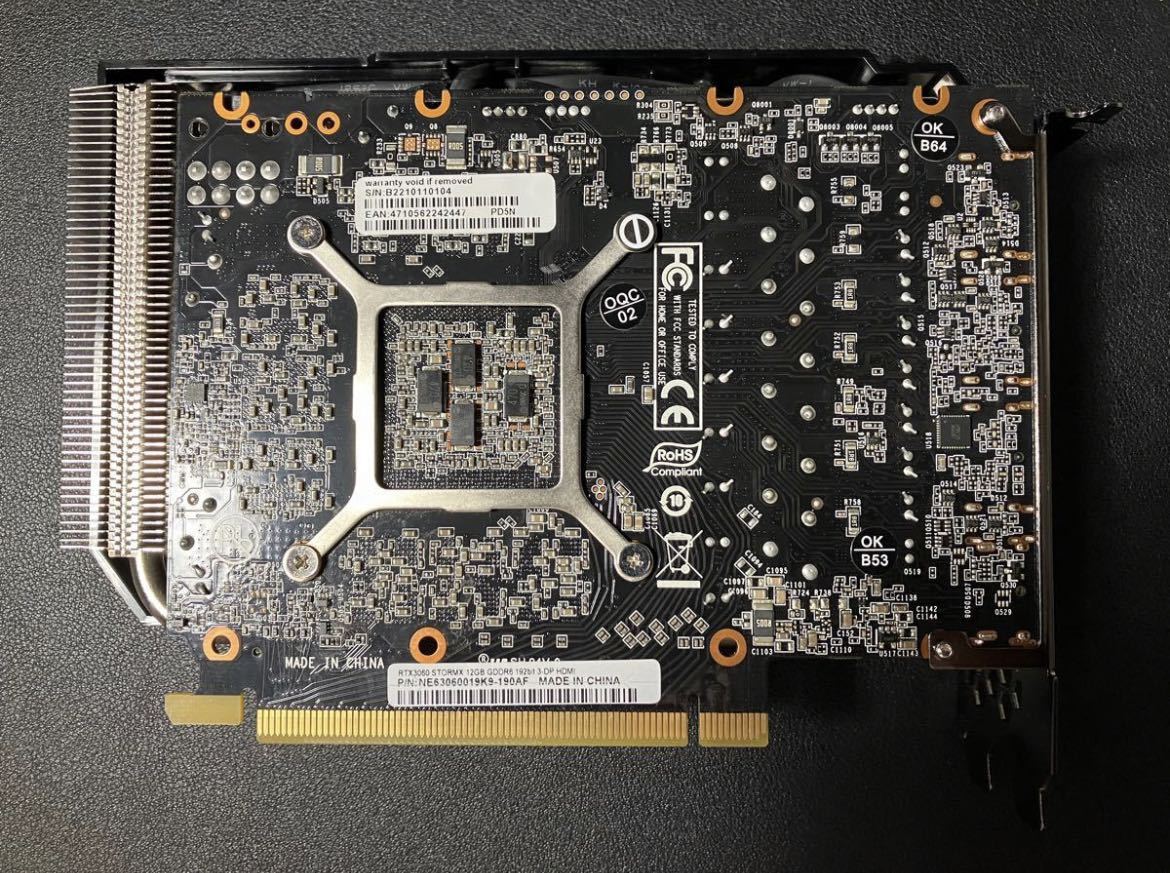 非LHR Palit GeForce RTX 3060 Storm X 12GB ITX用グラボ NVIDIA