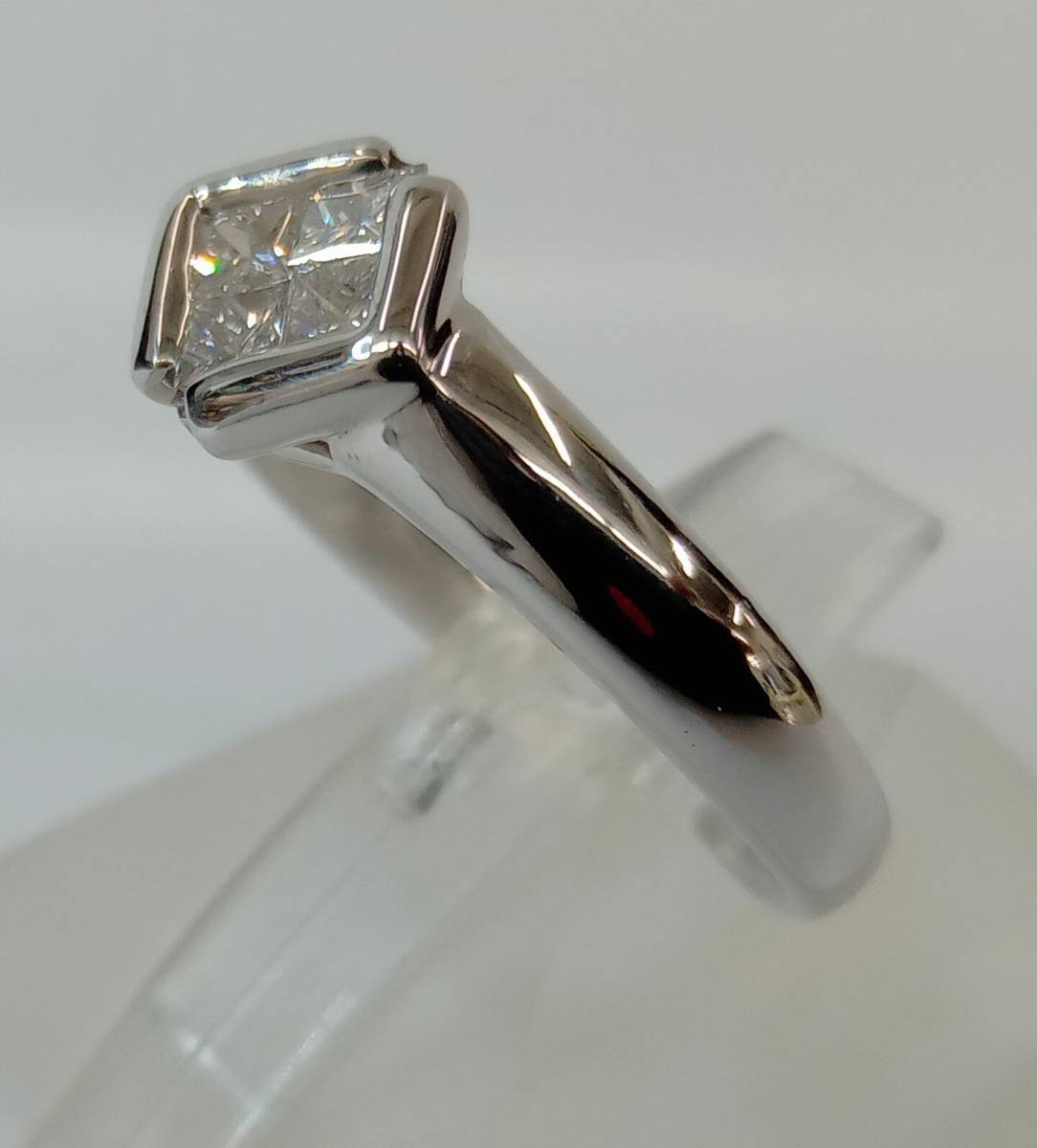 リング 指輪 Pt900 プラチナ ダイヤ0.4ct 15号 6.0g 集合ダイヤ 店舗
