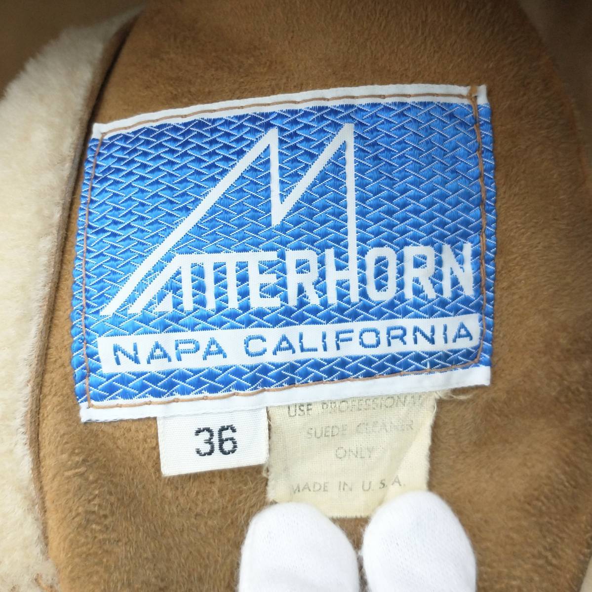 [70s] MATTERHORNmata- валторна мужской мутоновое пальто жакет 36 замша Vintage б/у одежда магазин квитанция возможно 