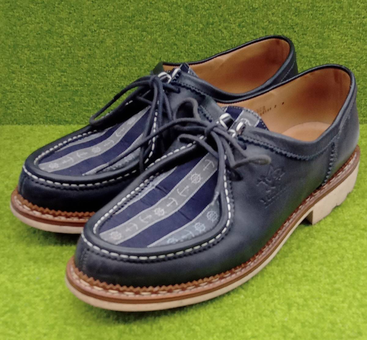 YUKETEN×HESCHUNGyuke тонн ×eshunVERBIER 3490155 Loafer кожа обувь 8 дюймовый 26.5cm темно-синий Франция производства 