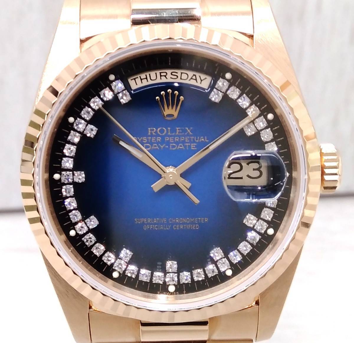 最も完璧な ROLEX ロレックス 腕時計【2022/06・日本ロレックスによる修理・OH済】箱・取説・保証書 自動巻き 18238/S691*** デイデイト DAY-DATE 本体