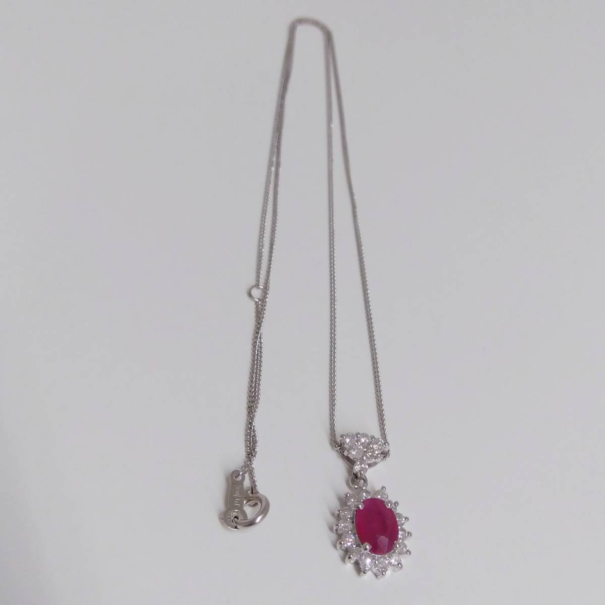 Pt900 Pt850 40.5cm ダイヤ0.40ct 3.8g ネックレス ダイヤモンド