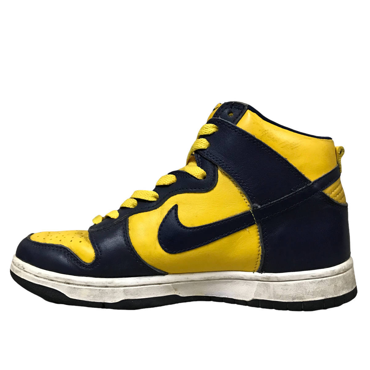 NIKE ナイキ DUNK HIGH LE MIDNIGHT NAVY VARSITY MAIZE MICHIGAN ダンク ハイ ミシガン 98年 630335-471 サイズ25cm 店舗受取可の画像2