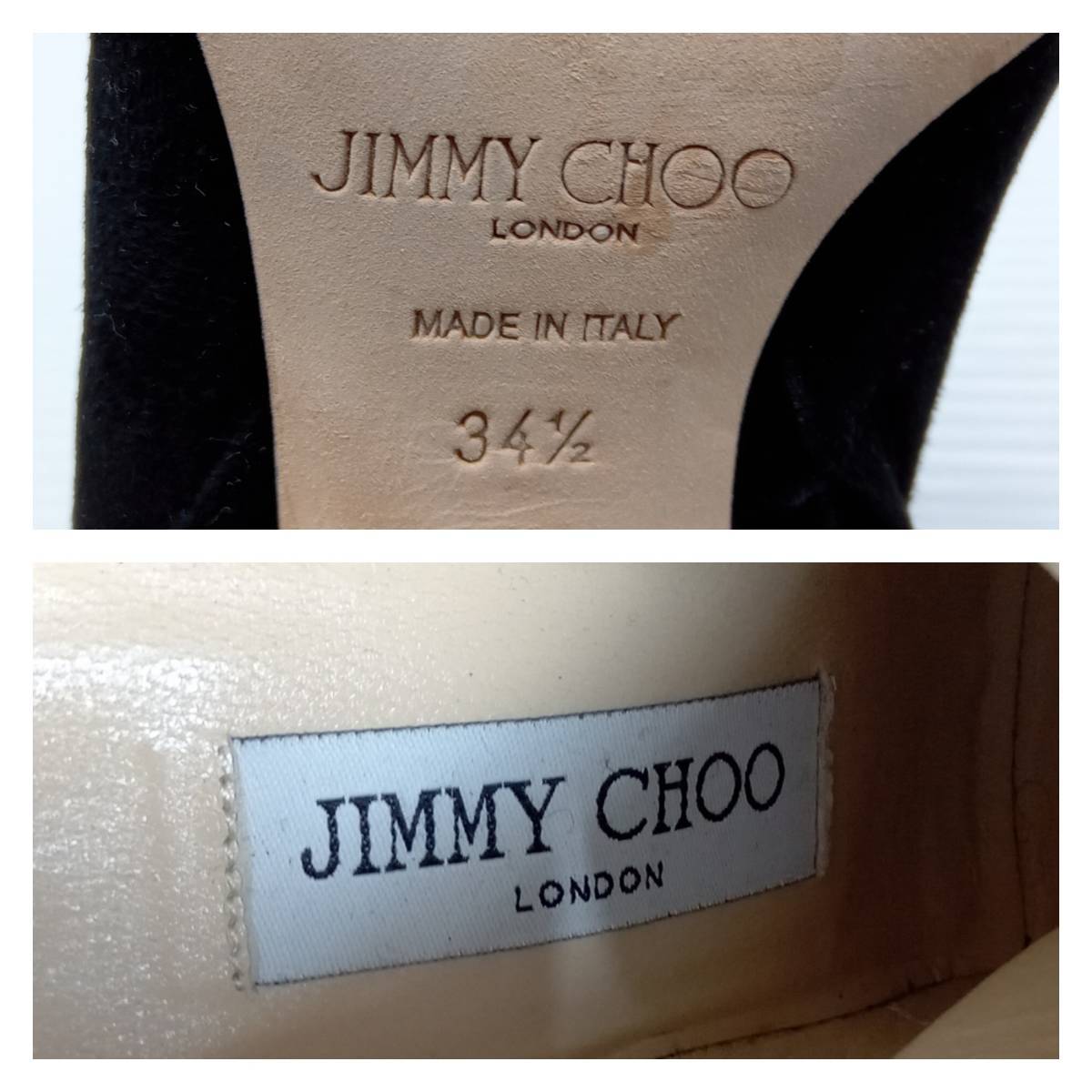 ★ JIMMY CHOO ジミーチュウ サイドジップ スウェード ショートブーツ サイズ34.5(21.5cm) ブラック 冬_画像9