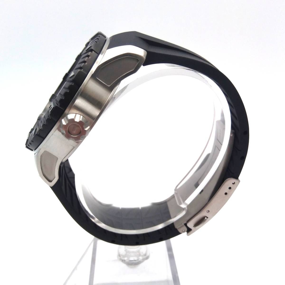 超美品の TISSOT 日差+3秒 ブラック メンズ スポーツナビゲーター 11BC071774 T0624301705700 腕時計 自動巻き ティソ 3針+カレンダー
