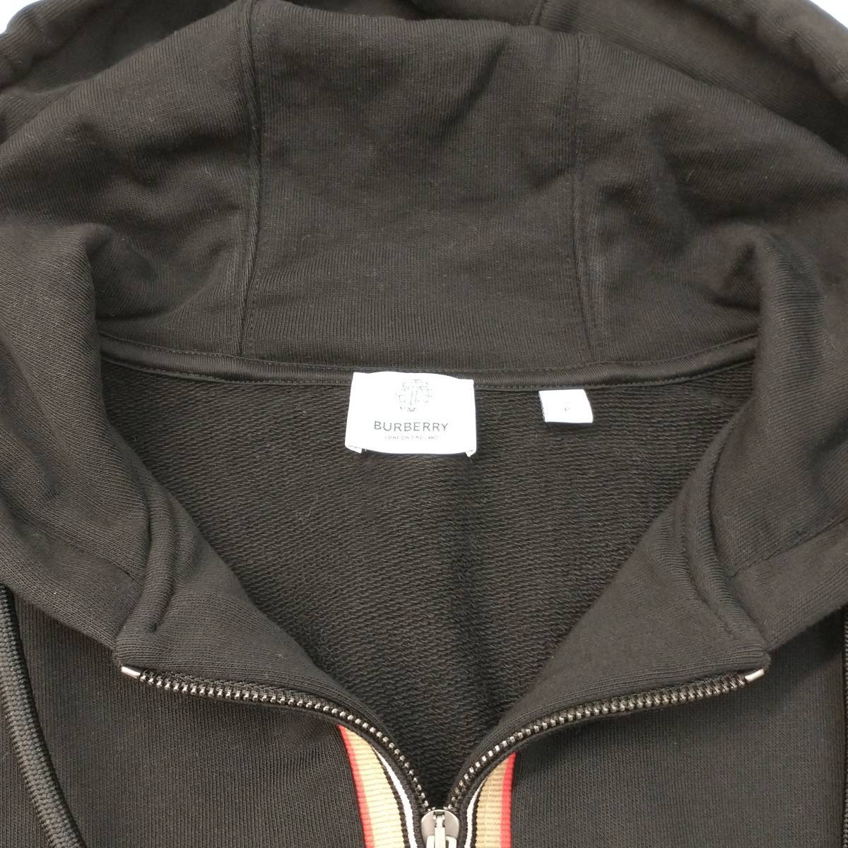 BURERRY ICON STRIPE zip UP HOODIE Burberry мужской Parker f-ti- чёрный черный S 20AW хлопок магазин квитанция возможно 