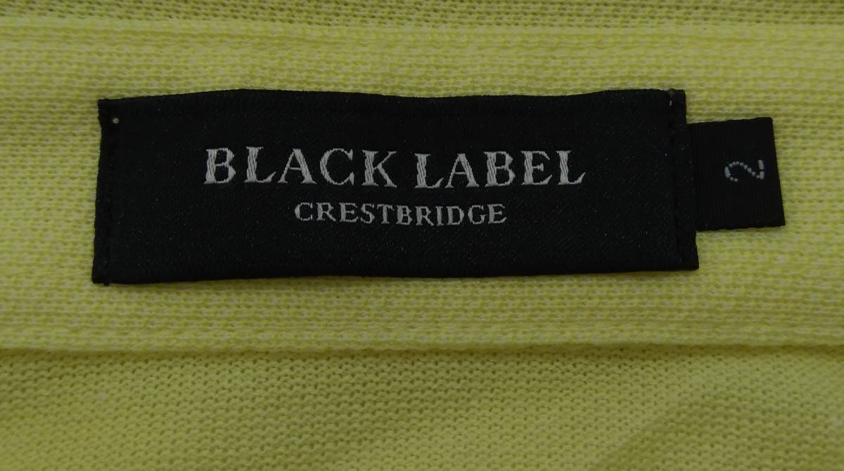 BLACK LABEL CRESTBRIDGE ブラックレーベル クレストブリッジ 半袖ポロシャツ ポロシャツ サイズ 2 黄色 イエロー ワンポイント刺繍 メンズ_画像3