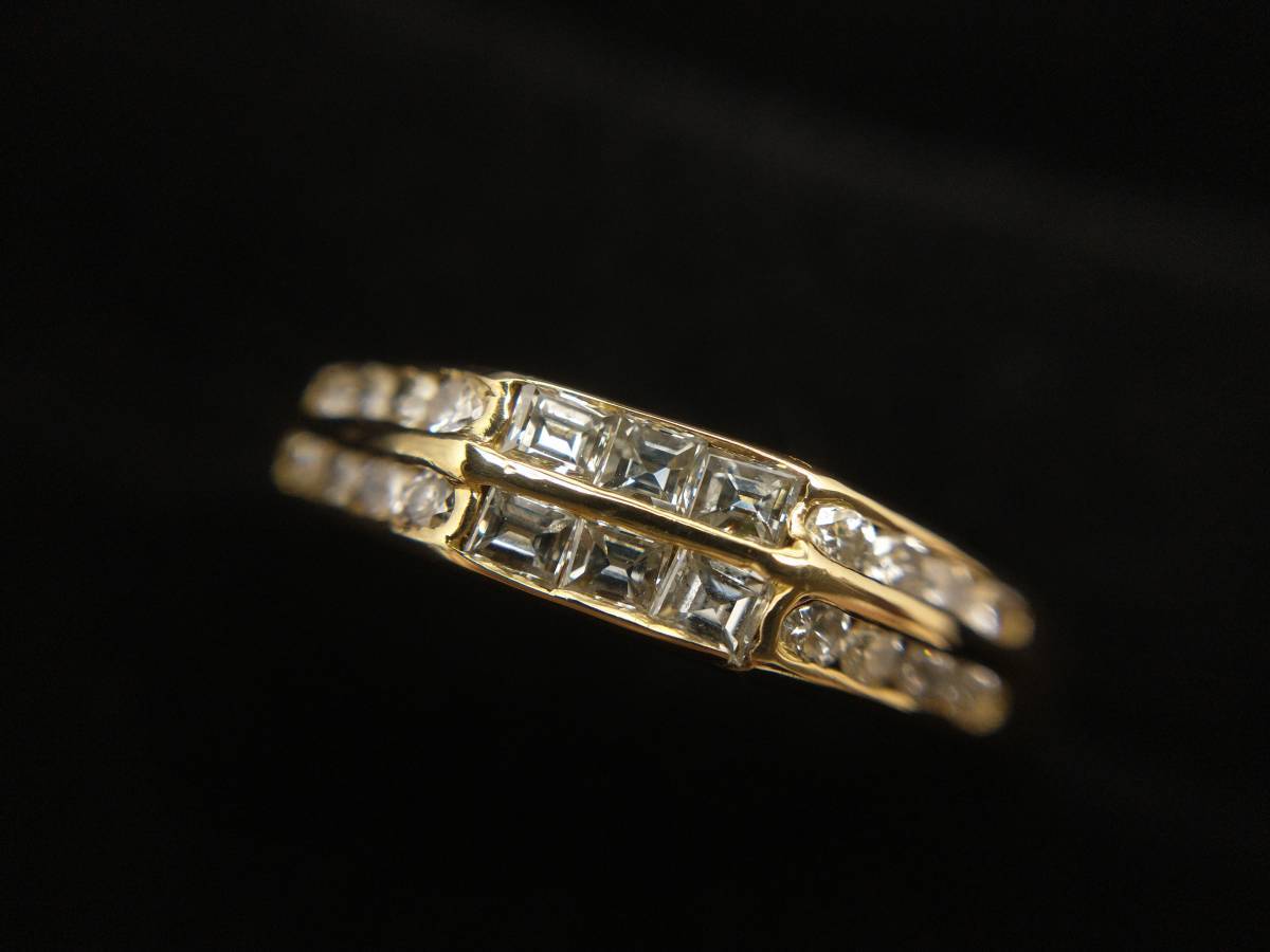 新品仕上済み ダイヤ 0.53ct デザイン リング K18 17号 3.7g 金