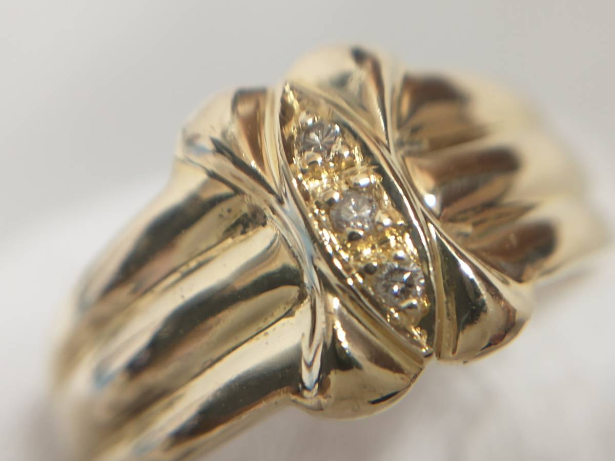 K18 ダイヤ0.03ct リング 12号 4.5g 幅0.3-0.7cm 3石 | charcas.gob.mx
