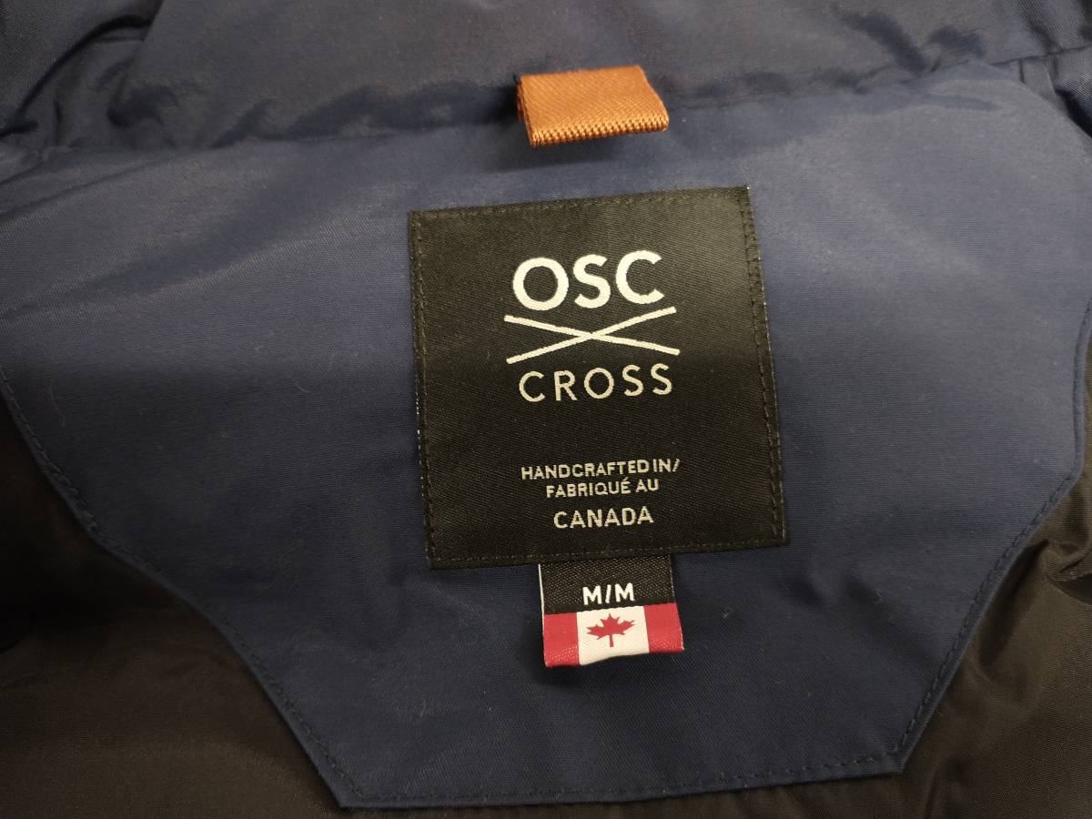 ダウンジャケット OSC CROSS オーエスシークロス LASALLE ラサール フード パーカー ナイロン カナダ製 ネイビー コヨーテファー 32D5092_画像3