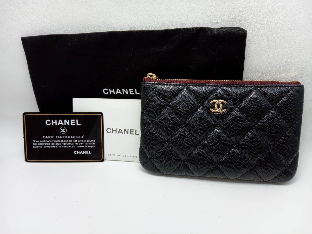 美品】CHANEL シャネル 31635337 ポーチ 小物 マトラッセ キャビア