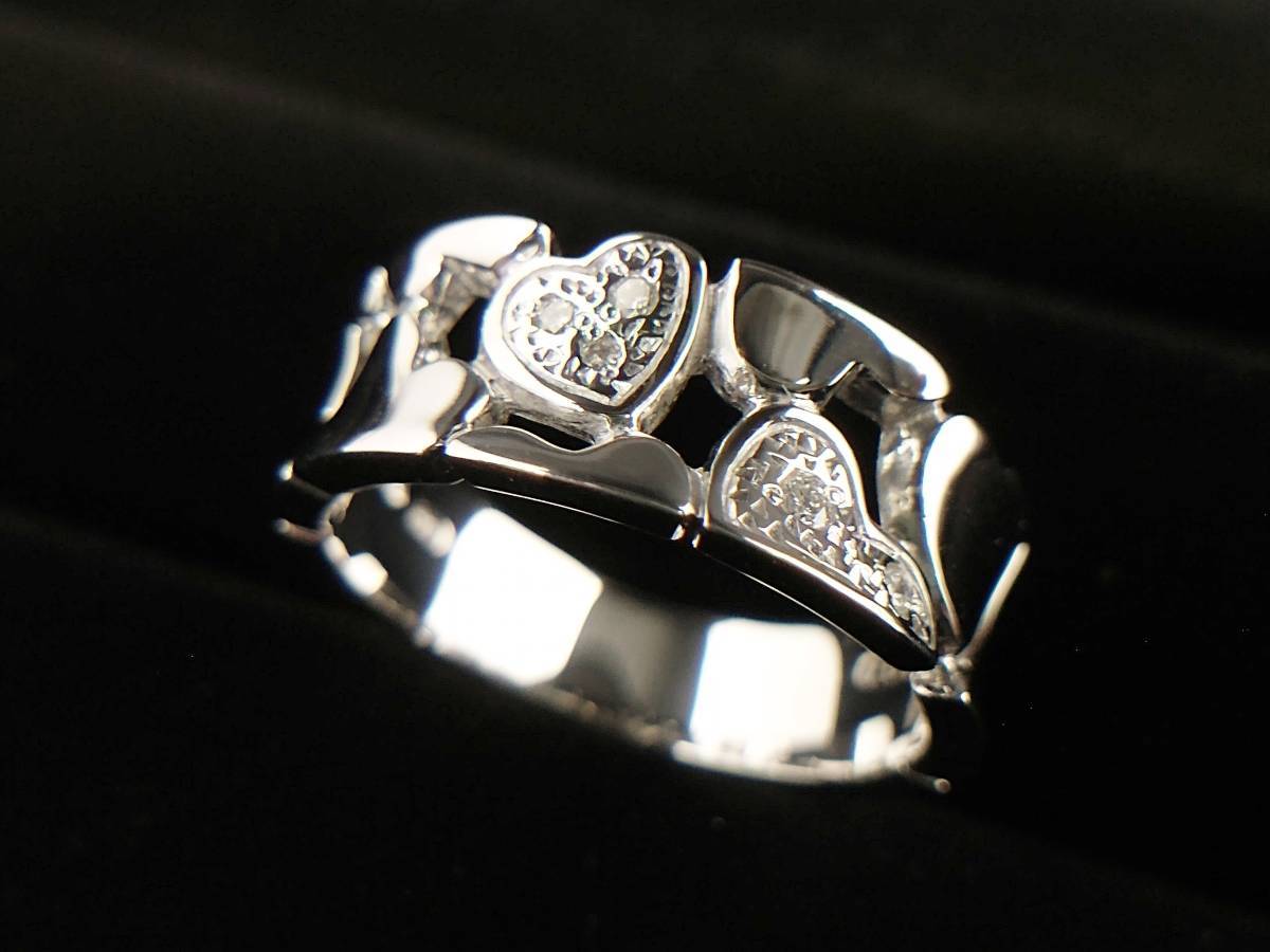Star Jewery スタージュエリー K18WG #11 ダイヤ0.05ct 4.6g ハート