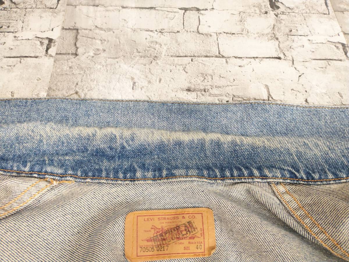 90s Levi's 70505 0217 リーバイス デニムジャケット Gジャン 4th 復刻 イレギュラー サイズ40 USA製 店舗受取可の画像4