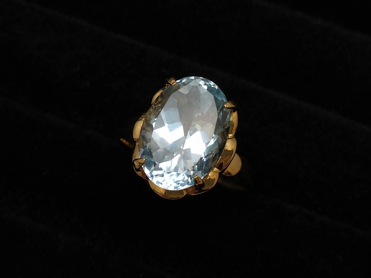 海外最新 ゴールドリング 17号 K18 3.8g ダイヤモンド装飾 金指輪 ...