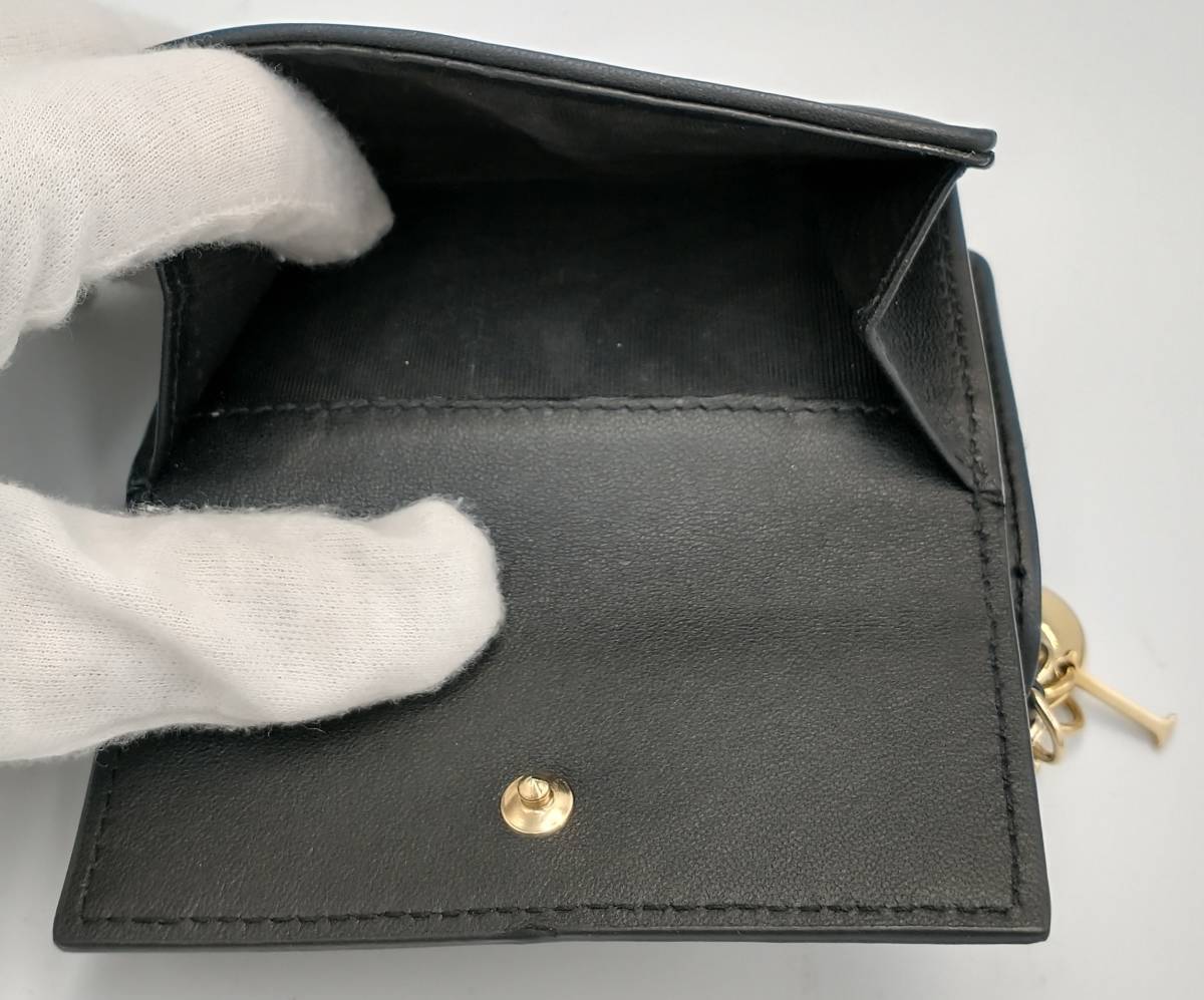 Christian Dior LADYDIOR カナジュ ブラック 財布　クリスチャンディオール_画像5