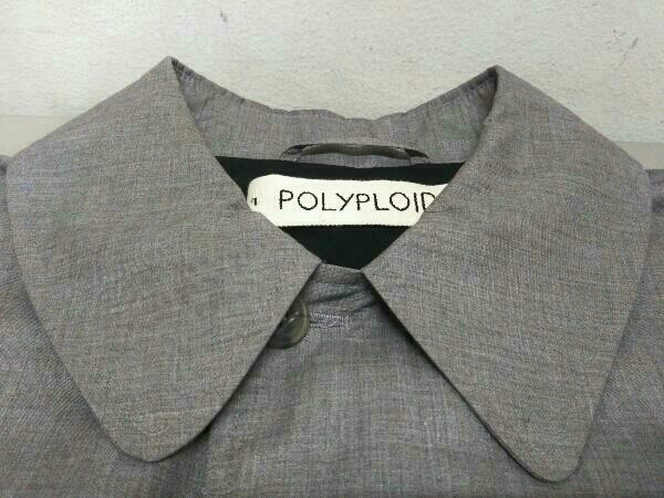 POLYPOID 11-C-04 LONG COAT C ロングコート ステンカラーコート メンズ サイズ2 グレー ドイツ製 店舗受取可_画像5