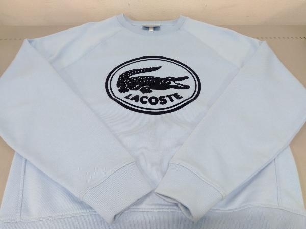 【美品】LACOSTE SF7072L フロッキークロックプリントスウェットシャツ トレーナー レディース サイズ38 ライトブルー タグあり_画像3