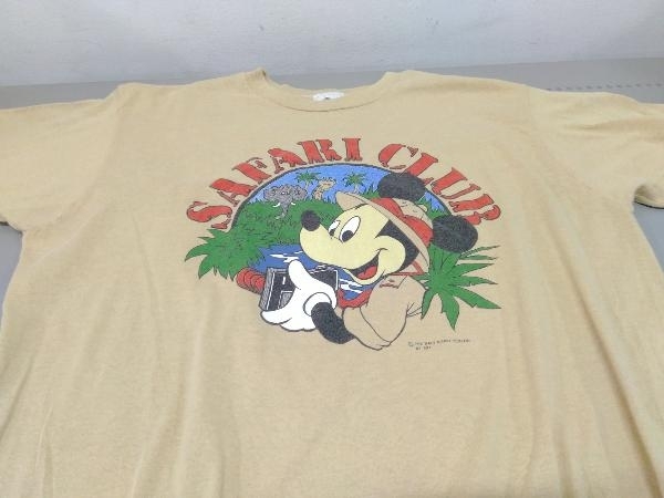 【ヴィンテージ 90's】THE WALT DISNEY COMPANY SAFARI CLUB ミッキーマウスプリントTシャツ メンズ ベージュ USA製_画像1