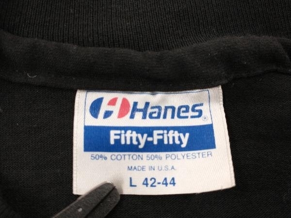 Hanes Fifty-Fifty 80's MADE IN U.S.A. VINTAGE DEAD STOCK ヘインズ Tシャツ L ブラック ウ゛ィンテージ デッドストック_画像7