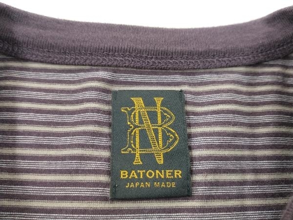 BATONER 21S/S MULTI BORDER T-SHIRT バトナー マルチボーダーTシャツ 1 パープル/グレー BN-21SM-048 店舗受取可_画像4