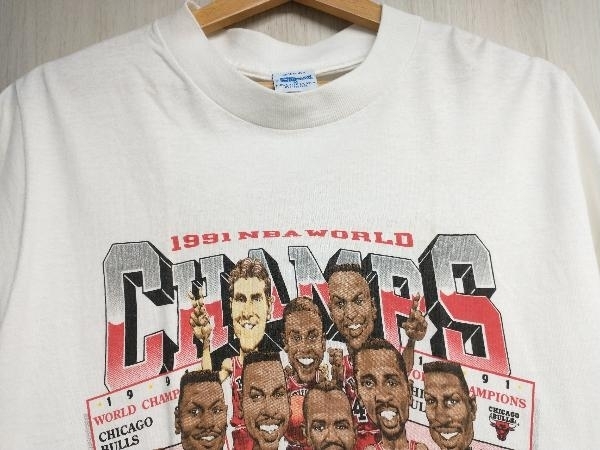 SALEM セーラム 1991 NBA WORLD CHAMPS 90s ヴィンテージ メンズ Tシャツ 半袖 ホワイト M 綿 Made in U.S.A. 米国製 店舗受取可_画像3