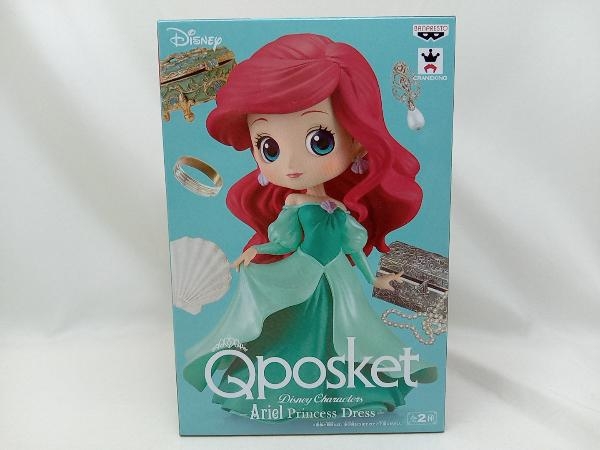 未開封品 フィギュア アリエル A(ドレス:グリーン) Disney Characters Q posket -Ariel Princess Dress- 「リトル・マーメイド」_画像1