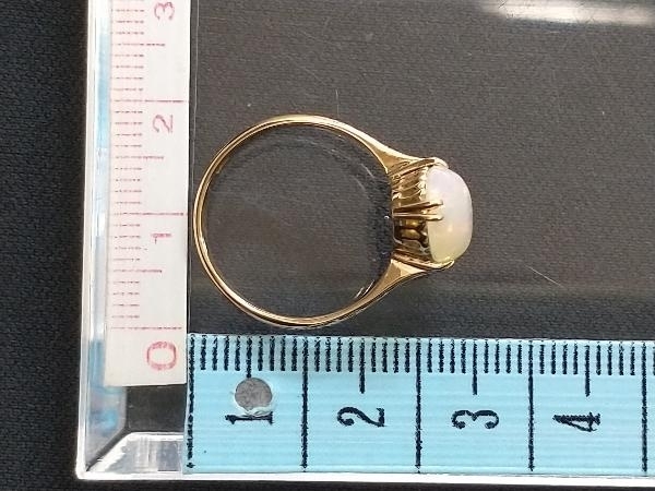 仕上済み ソーティング付き K18 天然オパール リング オーバル 13号