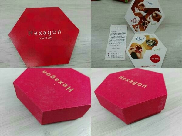 Steal Hexagon ヘキサゴン コインケース 小物入れ レザー ワインレッド 直径約8~9cm_画像8