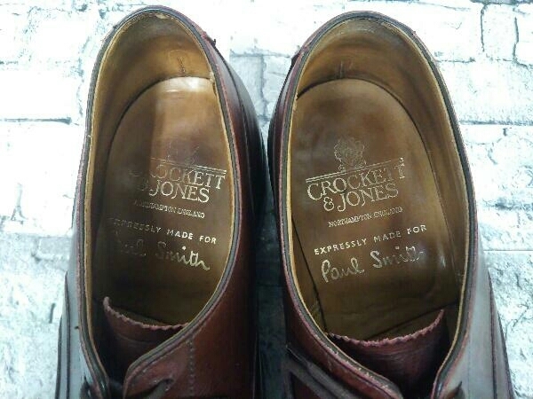 CROCKETT&JONES ×Paul smith クロケット&ジョーンズ ポールスミス レザーウィングチップシューズ ドレスシューズ 25.5cm バーガンディ_画像5