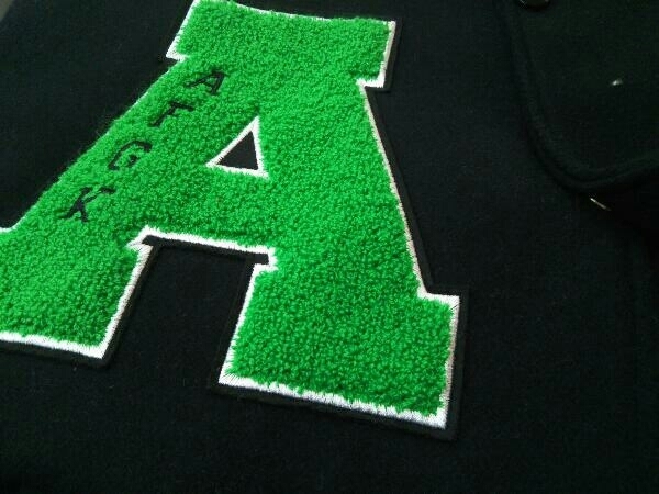 a few Good kids アフューグッドキッズ Lサイズ ブラック グリーン 3D LOGO VARSITY JACKET ストリート バックロゴ有 スタジャン メンズ_画像6