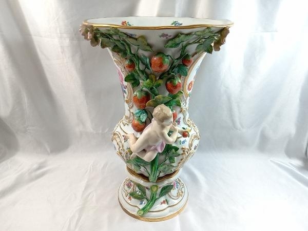 ジャンク MEISSEN マイセン アンティーク 花瓶 フラワーベース インテリア 1800年代 ブランド食器_画像2