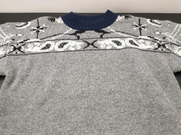 sacai サカイ Dr.wooコラボ Bandana Knit Pullover 20-02342M 20AW メンズ ニット グレー 1 日本製 冬 店舗受取可_画像3