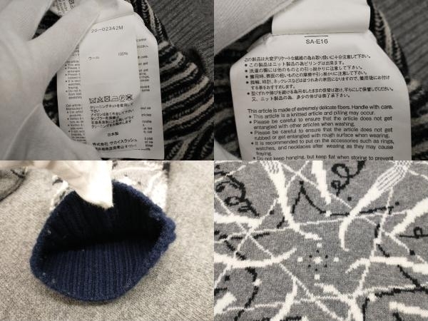 sacai サカイ Dr.wooコラボ Bandana Knit Pullover 20-02342M 20AW メンズ ニット グレー 1 日本製 冬 店舗受取可_画像8