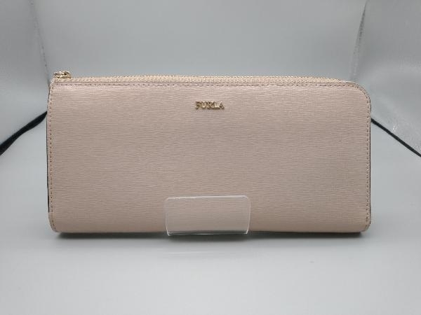 海外ブランド FURLA 財布 長財布レディース グレー・ピンク ジップ