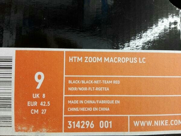 【箱有】NIKE ナイキ HTM ZOOM MACROPUS LC 314296-001 BLACK/BLACK NET 世界1054足限定 2006年発売 27.0cm スニーカー_画像8