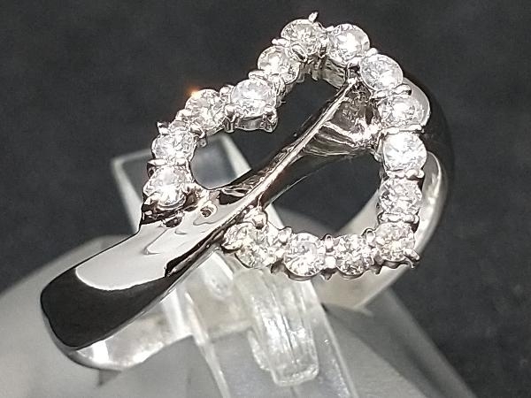 Pt900 ダイヤモンド ハート デザイン リング 指輪 プラチナ D0.30ct 