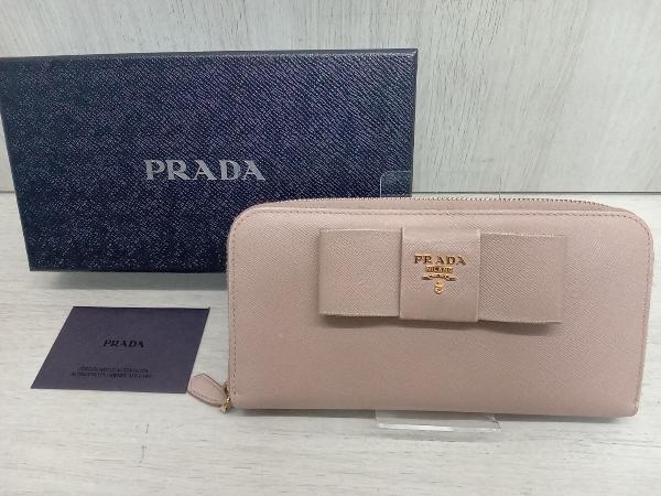 PRADA プラダ 長財布 ベージュ ラウンドファスナー 通販