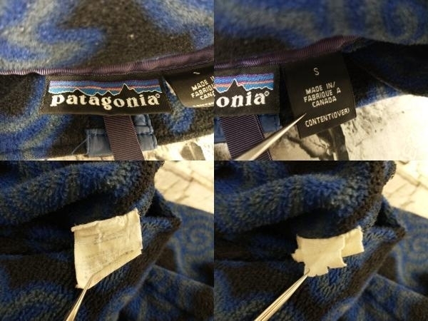 Patagonia パタゴニア ZEN TURTLES ゼンタートル スナップT フリース カナダ製 サイズS ブルー 亀柄 店舗受取可_画像7