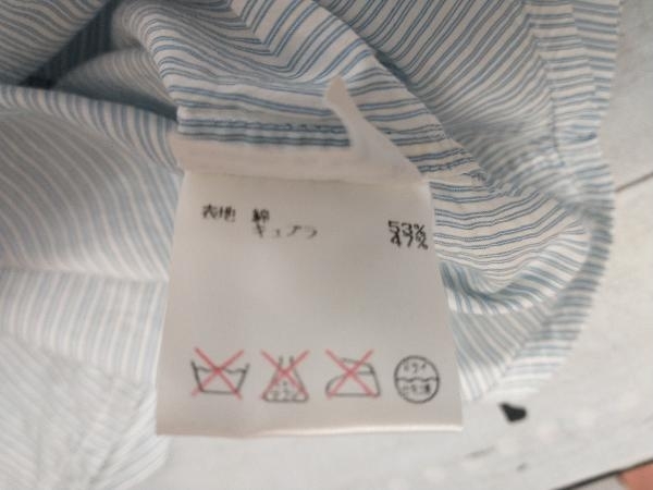 【値下げ】DRIES VAN NOTEN 半袖シャツ ストライプ エポレット ブルー_画像4