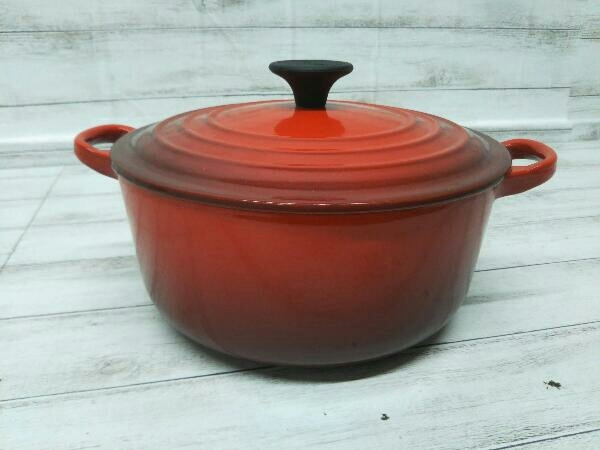 休日限定 ココット 両手鍋 ル・クルーゼ CREUSET LE 美品 直径:20cm