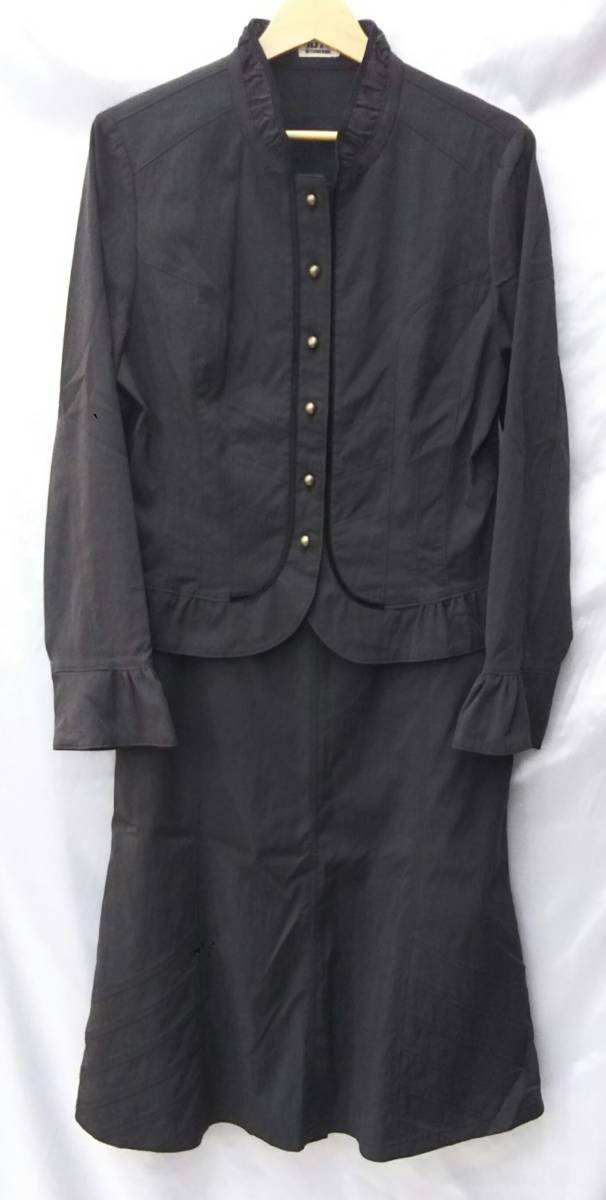 JIZZOjitso jacket skirt top and bottom set setup dark brown series size 42 lady's 