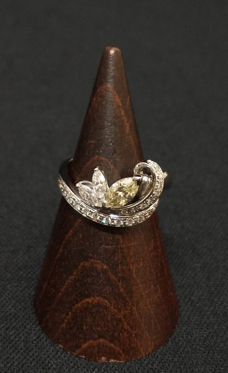 大人気新品 0.46ct ダイヤモンド リング 【即決】Pt900 0.44ct