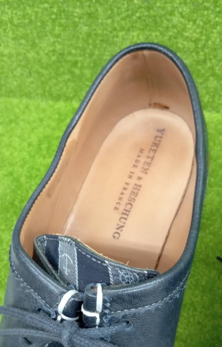 YUKETEN×HESCHUNGyuke тонн ×eshunVERBIER 3490155 Loafer кожа обувь 8 дюймовый 26.5cm темно-синий Франция производства 