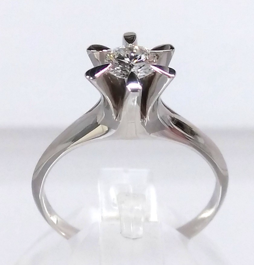 新品仕上げ済】 Pt900 ダイヤモンド 0.31ct リング 約11.5号 4.4g